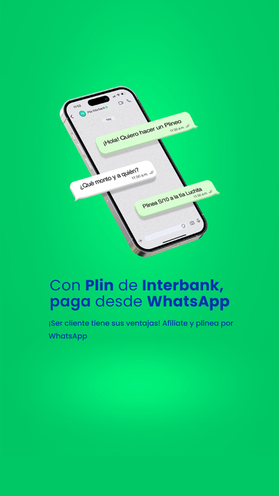 Interbank Plinea por WhatsApp